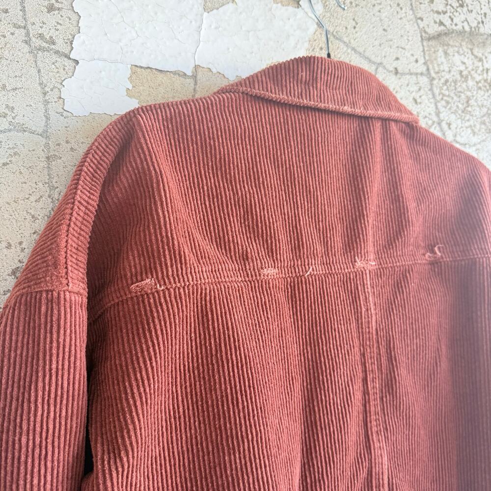 Bohme Corduroy Shirt Jacket Rust Brown Shacket Womens M Raw Hem Earthy Basic - Picture 5 of 10